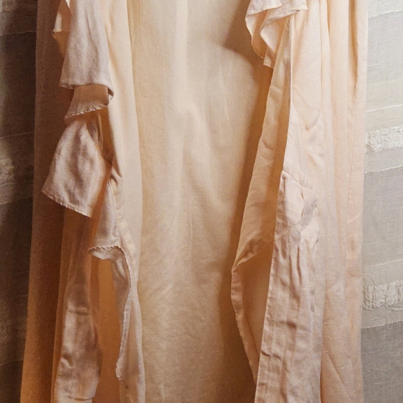 Ralph Lauren Blush Pink Linen Ruffle Wrap Around Dress Sz. 8 NW/OUT T - Picture 7 of 9